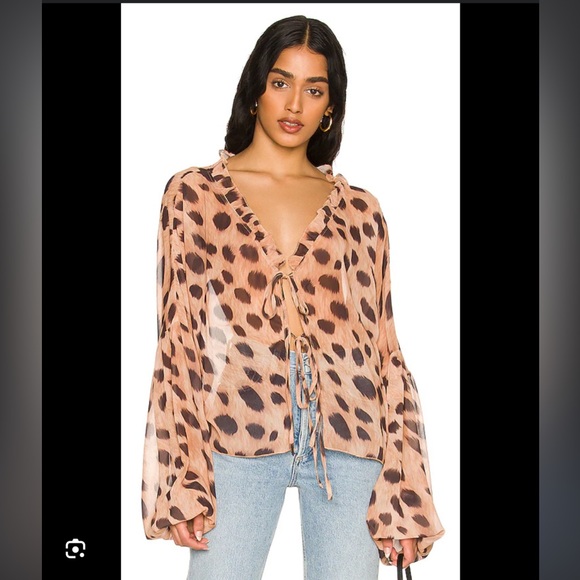 SNYDS 2 Piece Leopard Set Isle Tie Top And Pull On Pants - Picture 3 of 11